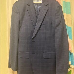 Classic Windowpane Navy Single-Breasted Suit set